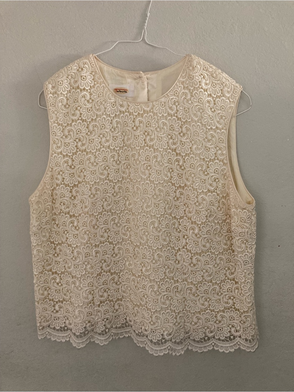 Talbots Cream Lace Overlay Sleeveless Camisole